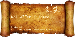 Kolláth Filotea névjegykártya